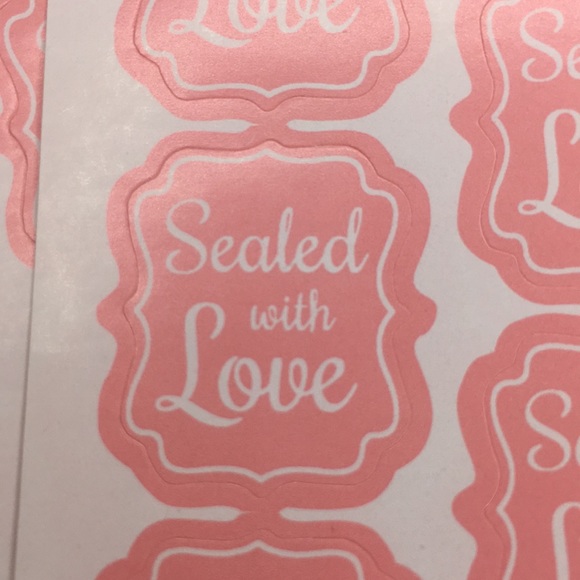 100 Pink Sealed with Love Stickers - Picture 4 of 6